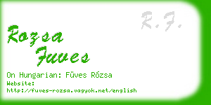rozsa fuves business card